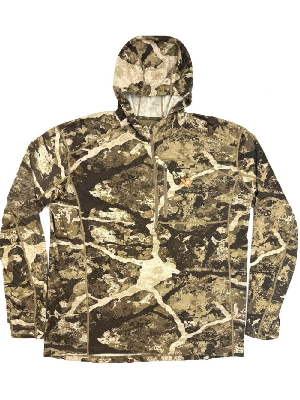 First Lite Kiln Midweight 250 Hoodie Sz 2XL Merino Wool 1/4 Zip Camo Hunting